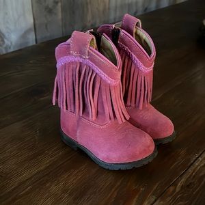 Smoky Mountain Boots Toddler Pink Fray Cowboy Boots